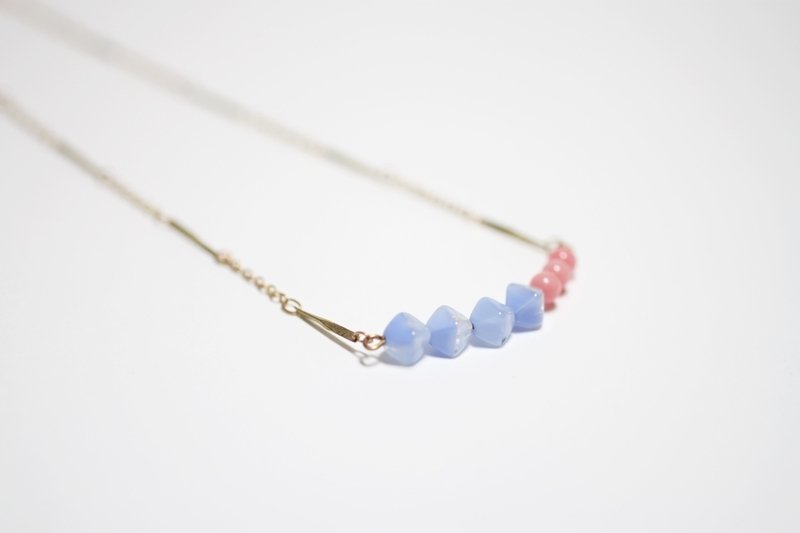 微甜美 紫粉红简约天然石黄铜造型项链 长链/短链/锁骨链 - 锁骨链 - 其他材质 紫色