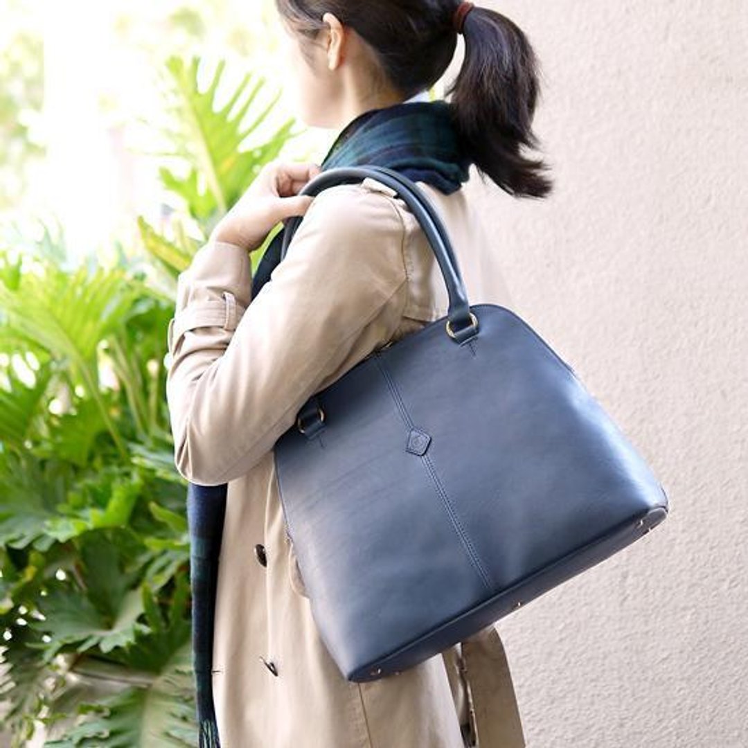 日本制经典手工皮革肩背 黑色 Made in Japan by CLEDRAN - 侧背包/斜挎包 - 真皮 蓝色