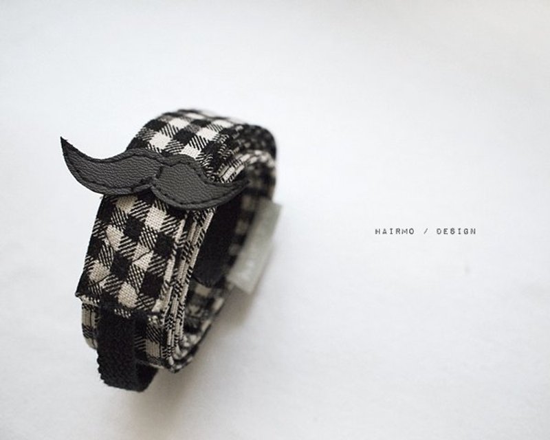 hairmo。翘胡子双背相机带-黑白格 - 证件套/卡套 - 其他材质 黑色