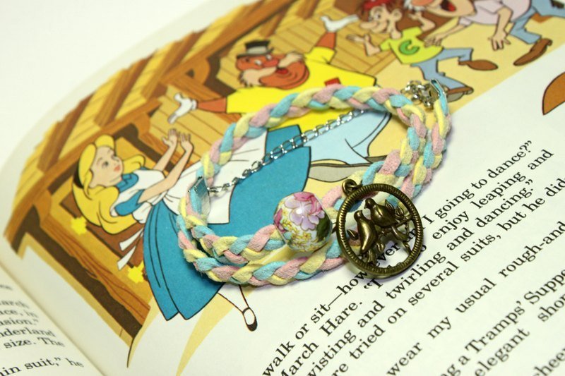 春天的献礼★编织手炼 - 手链/手环 - 真皮 粉红色