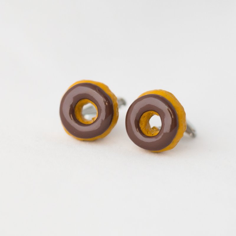 巧克力甜甜圈 袖扣 CHOCOLATE DOUGHNUT CUFFLINK - 袖扣 - 其他金属 