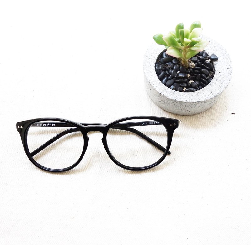 复古圆框 百搭黑 - 眼镜/眼镜框 - 塑料 黑色