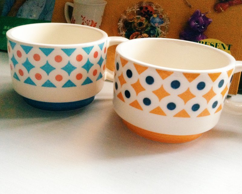 ✄ 生活道具 ｜复古摩登陶瓷咖啡杯 (蓝色) - 咖啡杯/马克杯 - 其他材质 蓝色