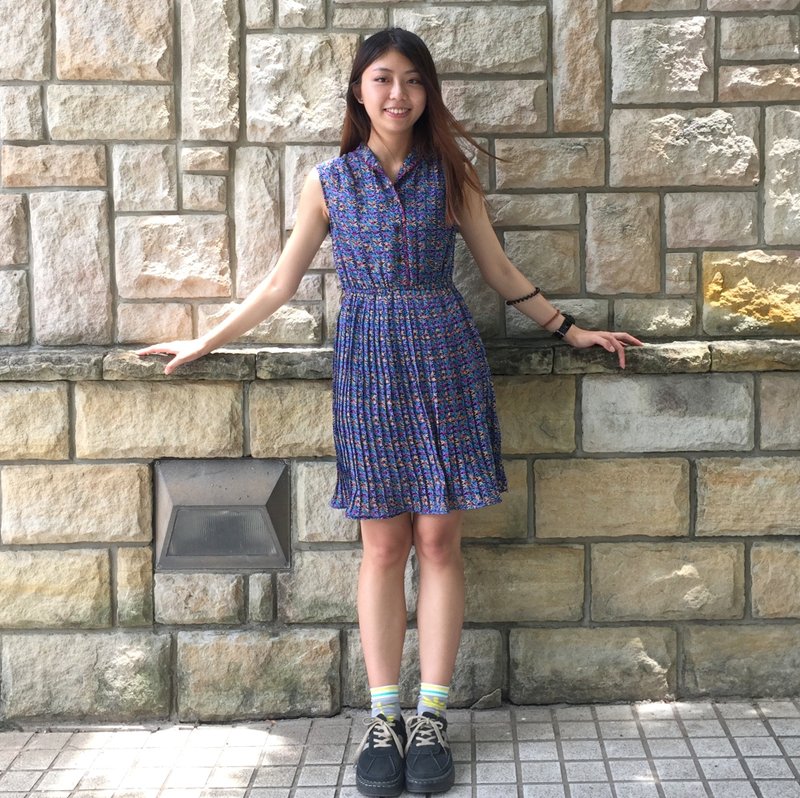 古着洋装_/ 海棠落花 / 印花 / 雪纺 - 洋装/连衣裙 - 其他材质 多色