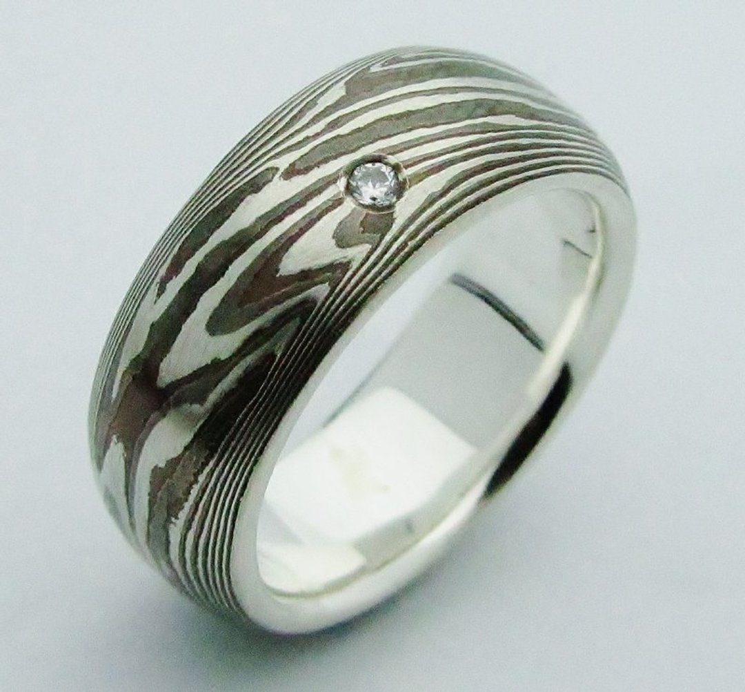 银铜 木目金戒指 木纹金 定制  Mokume Gane  (可另订对戒) - 对戒 - 其他金属 多色