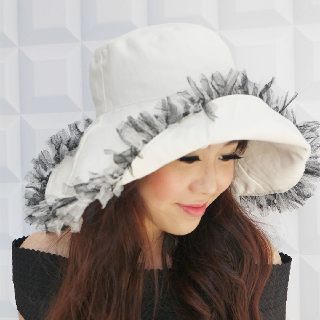 ATIPA Luxury Reversible Long Brim Sun Hat (Sun UV Protection) - 帽子 - 其他材质 白色