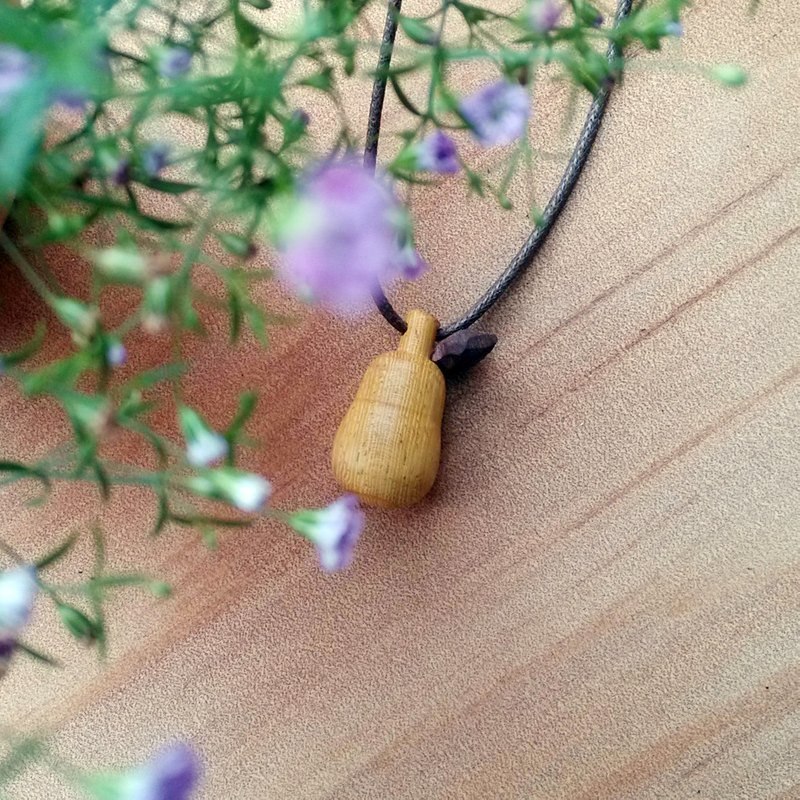 好运"来啊"；梨不开你! - 项链 - 木头 黄色