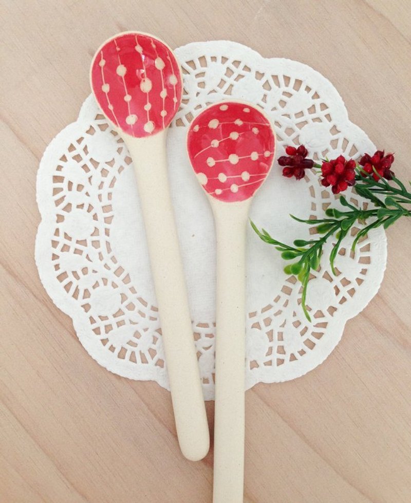 几何搅拌匙-红点 - 餐刀/叉/匙组合 - 其他材质 红色