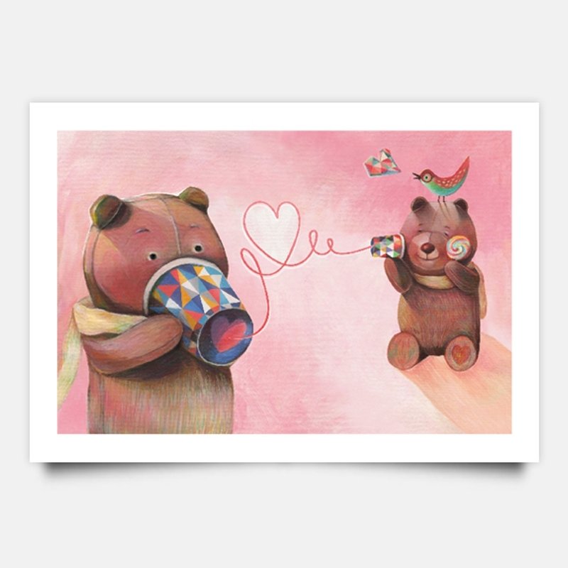 传情熊双人版 /明信片 - 卡片/明信片 - 纸 粉红色