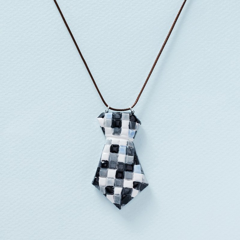 打呔。黑白配－手工白瓷颈链 - 颈链 - 瓷 黑色