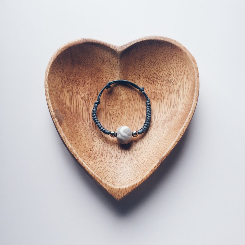 灰色轻黏土手织手绳●Ink Style Bracelet● - 手链/手环 - 粘土 灰色