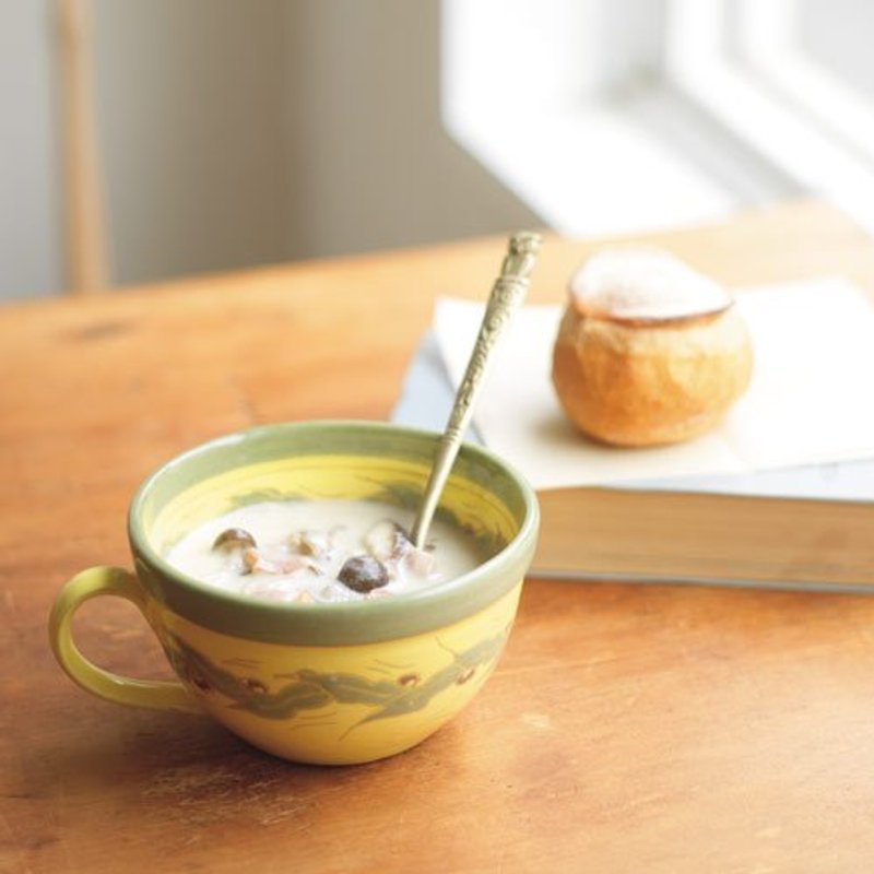 地球树Fair trade&Eco-“餐具系列”-手工彩绘陶制汤杯 - 厨房用具 - 其他材质 黄色