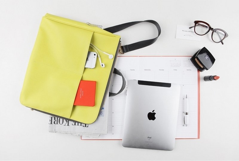 韩国Antenna Shop  4 QUAD N BAG 平版包 公事包 休闲 办公 OL 手提侧背包 - 侧背包/斜挎包 - 其他材质 多色