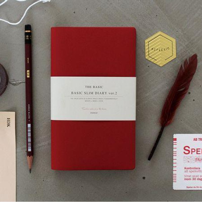 Dessin x Indigo-The basic 手帐周志V.2(无时效)-沉静红,IDG03029 - 笔记本/手帐 - 真皮 红色