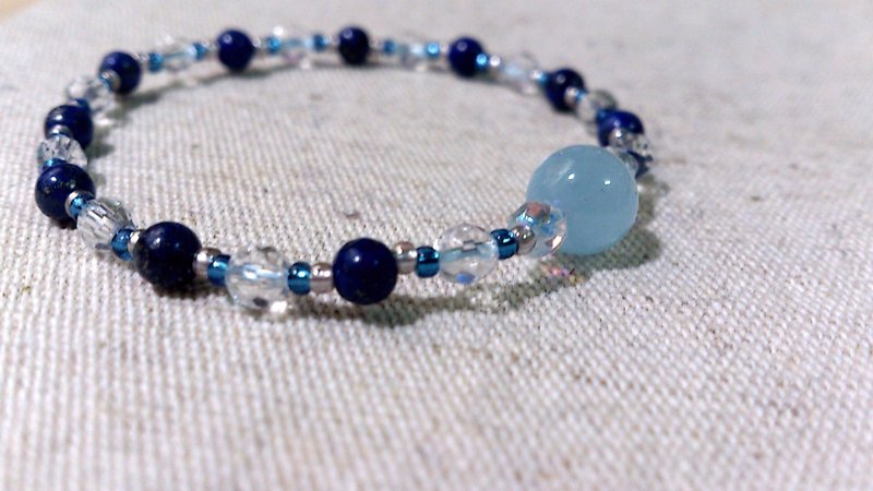 crystal in dearsharka || dotdot．青金石 x 白水晶 x 海蓝宝 - 手链/手环 - 宝石 蓝色