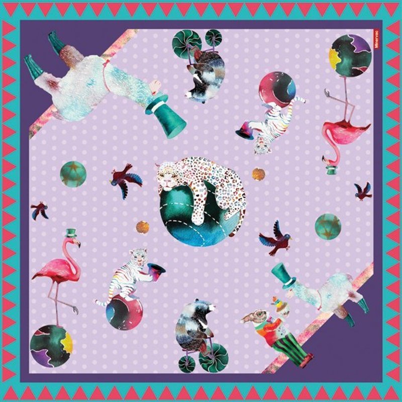 清透质感Circus方形丝巾 - 丝巾 - 植物．花 多色