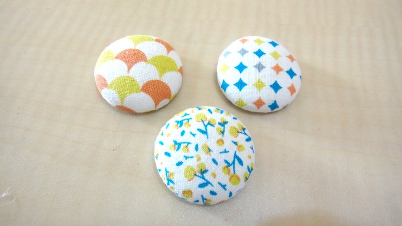 手感布包扣磁铁 - 几何 - 冰箱贴/磁贴 - 其他材质 黄色