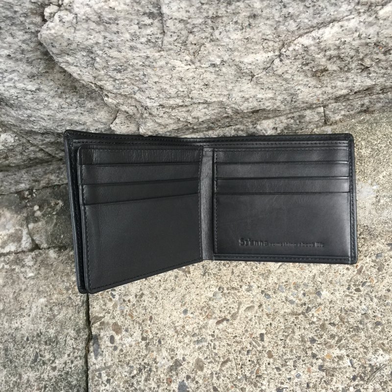 商务系列-真皮极简卡片加厚短夹 - 皮夹/钱包 - 真皮 咖啡色