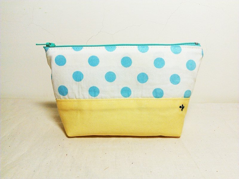 { 栀子手铺 } 小草刺绣 马卡龙色 收纳包 - 铅笔盒/笔袋 - 其他材质 黄色