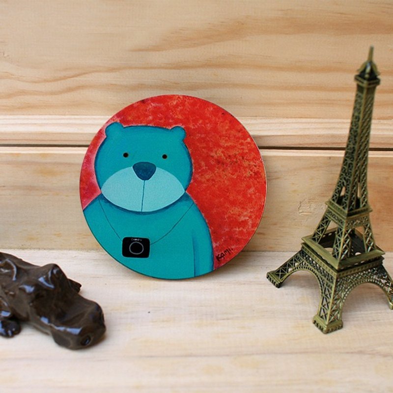 Kami陶瓷吸水杯垫-蓝熊 - 杯垫 - 其他材质 蓝色