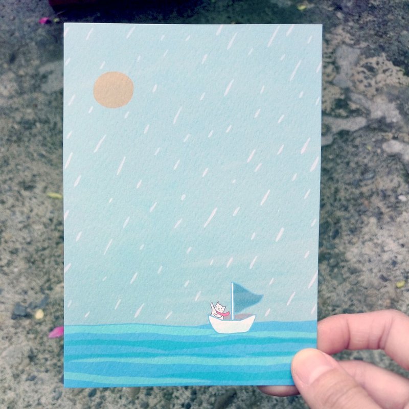 明信片-我们一起,静待天晴 - 卡片/明信片 - 纸 蓝色