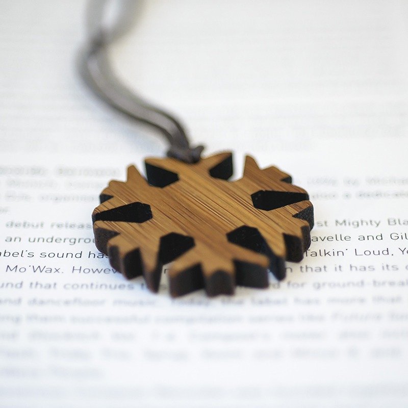 神秘的雪花项链 - 项链 - 竹 咖啡色