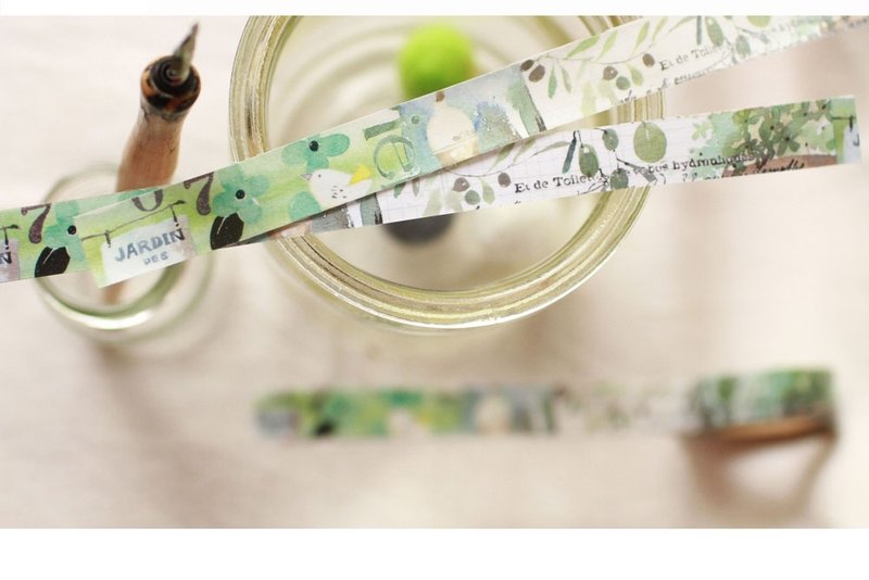 fion stewart日本制和纸胶带-05绿径green path - 纸胶带 - 纸 绿色