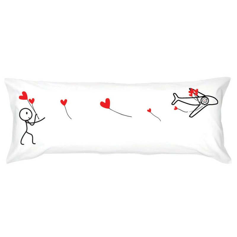 爱的飞机 长枕头/抱枕套 白/紫/卡其 | Humantouch - 枕头/抱枕 - 棉．麻 白色