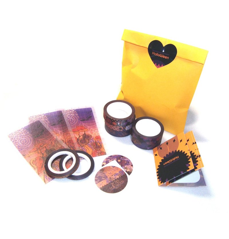 万圣节限定─和风纸胶福袋套组 - 纸胶带 - 纸 紫色