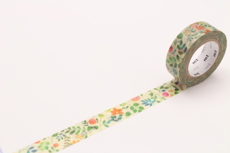mt 和纸胶带 ex【水彩花柄 (MTEX1P109)】 - 纸胶带 - 纸 多色