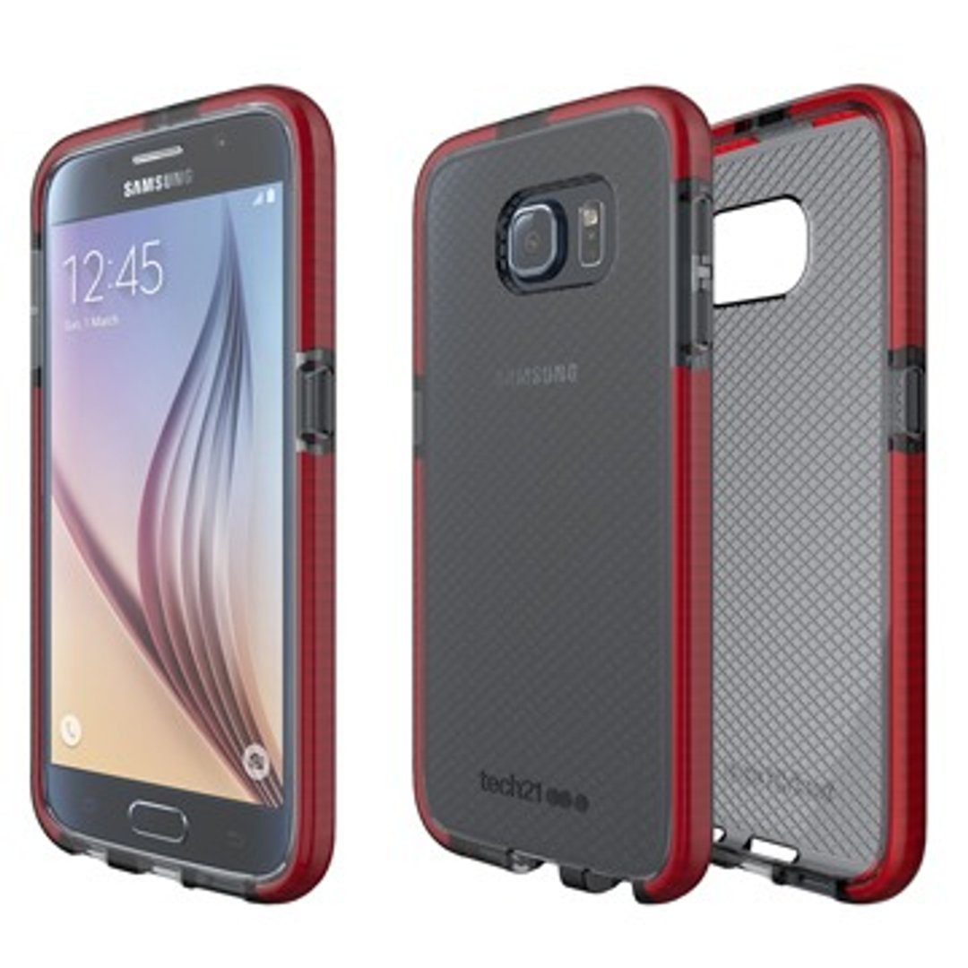 英国Tech 21 超冲击 Evo Check Samsung S6 防撞软质格纹保护壳 - 透黑红 (5055517344418) - 其他 - 其他材质 