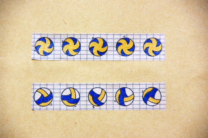 mer．mer排球纸胶带（两款各一卷） - 纸胶带 - 纸 多色