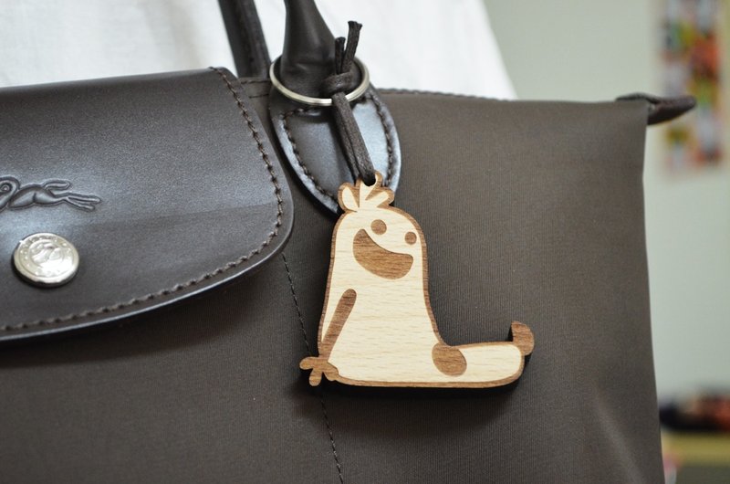 【Peej】可靠的好朋友·原木手机架/钥匙圈  交换礼物 - 钥匙链/钥匙包 - 木头 咖啡色