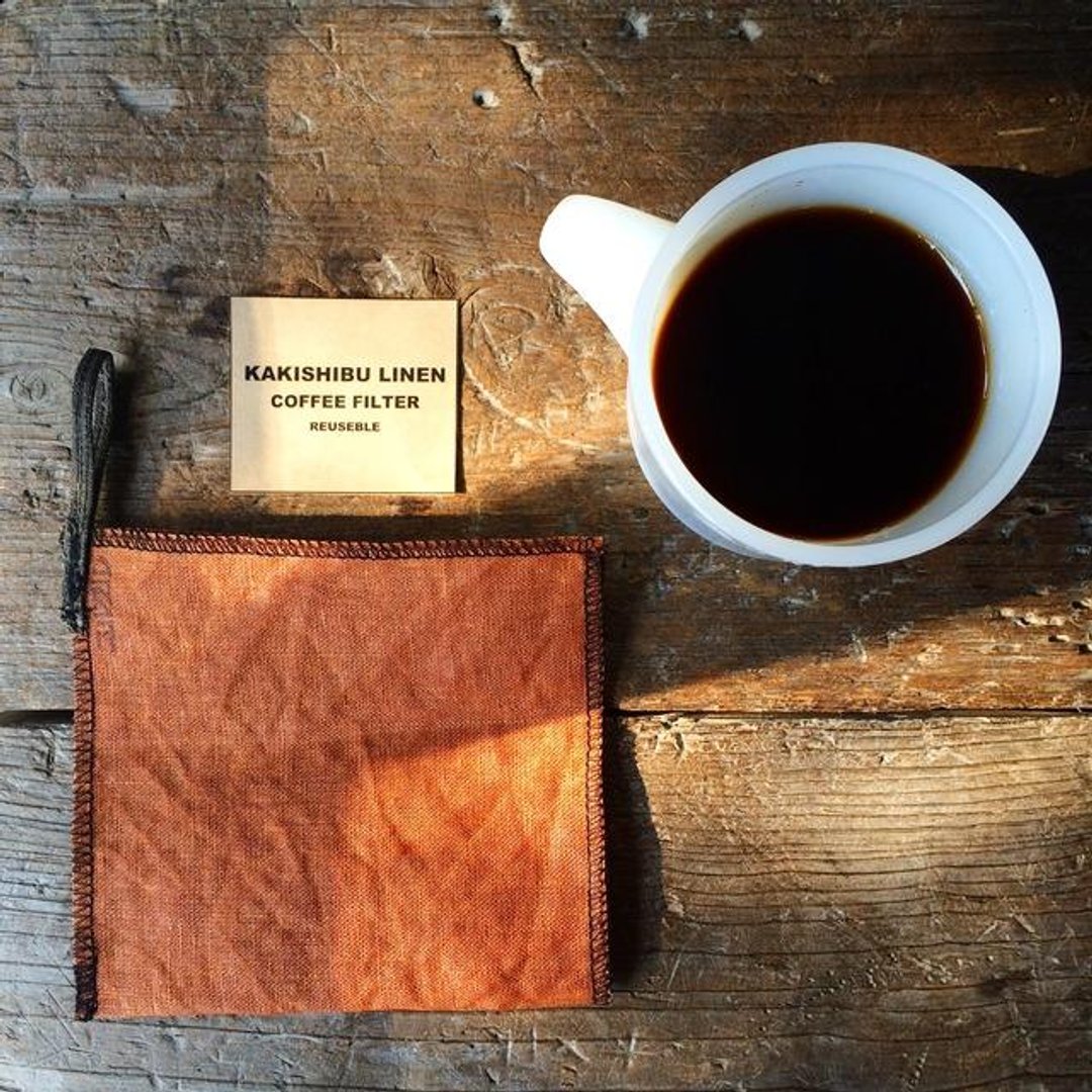 Kakishibu Linen coffee filter that can be used repeatedly - 咖啡壶/周边 - 其他材质 咖啡色