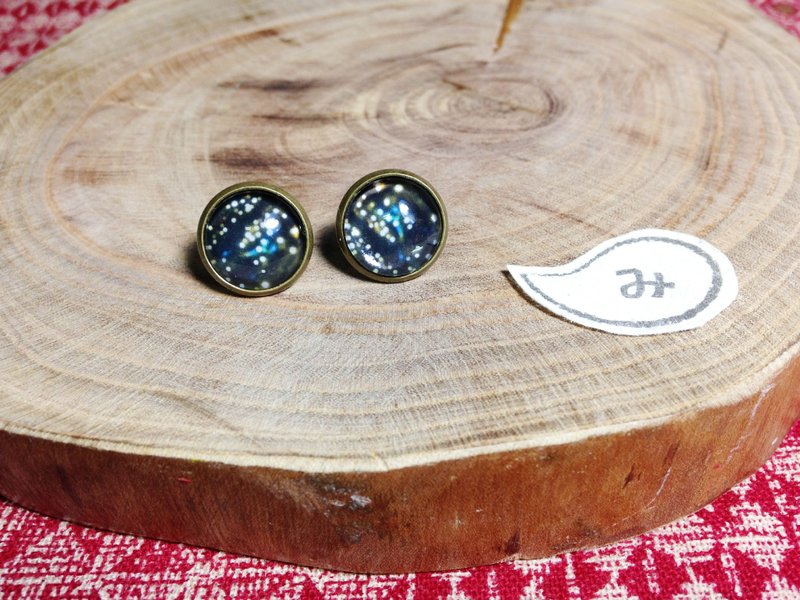 耳环｜加贺爷爷的秘密（针式） - 耳环/耳夹 - 其他金属 黑色