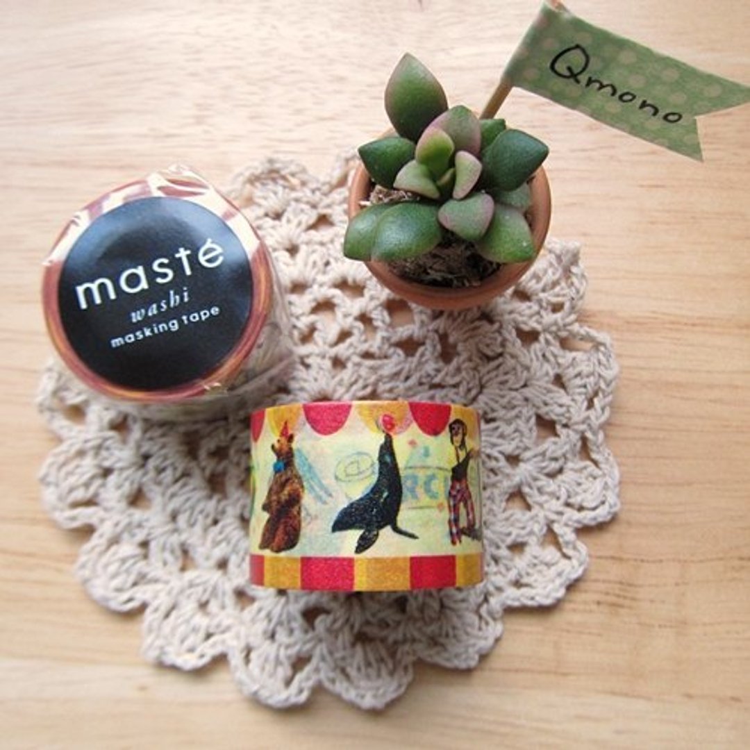 maste Masking Tape 和纸胶带 Multi【马戏团 (MST-MKT14-A)】 - 纸胶带 - 纸 黄色
