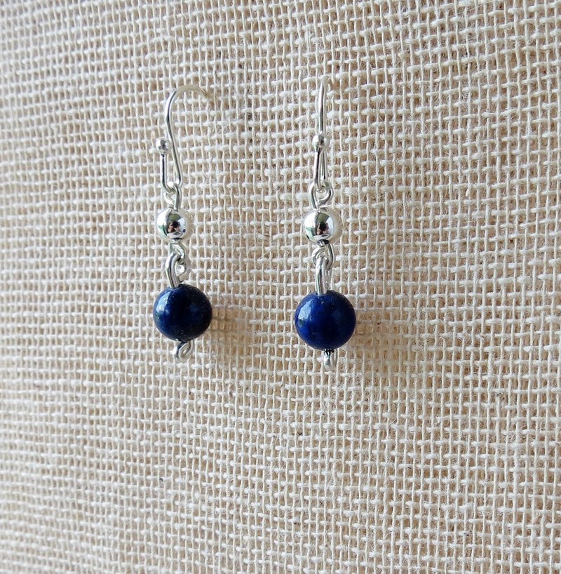 【罂［恋·链］粟】纯银******时尚〝璀璨星空〞青金石耳环*******【1】 - 耳环/耳夹 - 宝石 