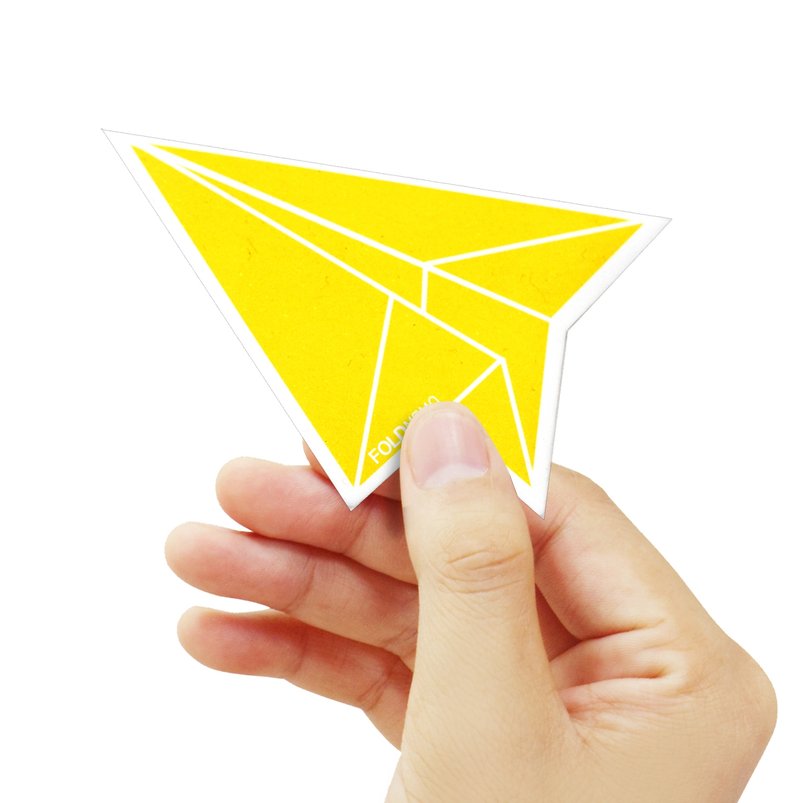 FOLD MEMO  耶诞新年交换礼物/ 折纸便利贴 - 纸飞机 - 贴纸 - 纸 黄色