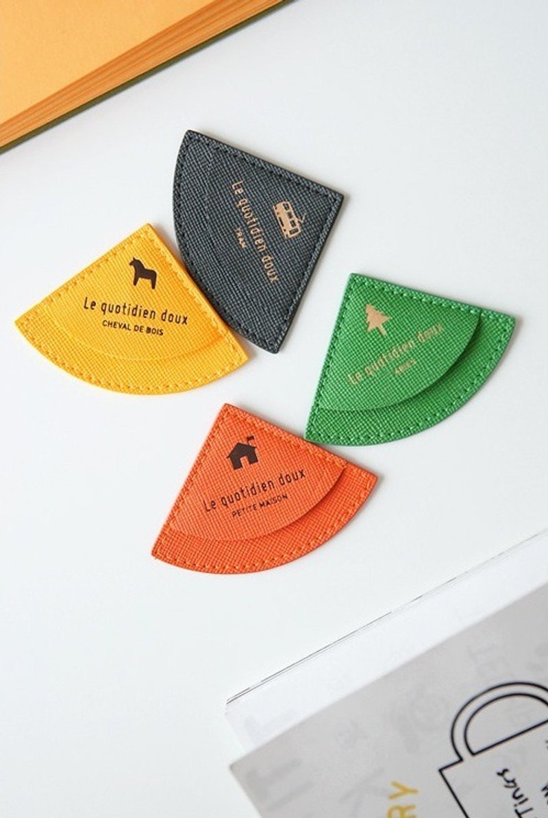 韩国 invite.L - Book mark - ver.2 皮革 手帐 角落 收纳 三角造型 书角 书签 FOREST下标区 - 贴纸 - 其他材质 多色