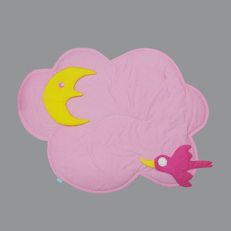 It's time to sleep 云毯子_月亮与鸟＿粉红云 - 寝具 - 棉．麻 粉红色