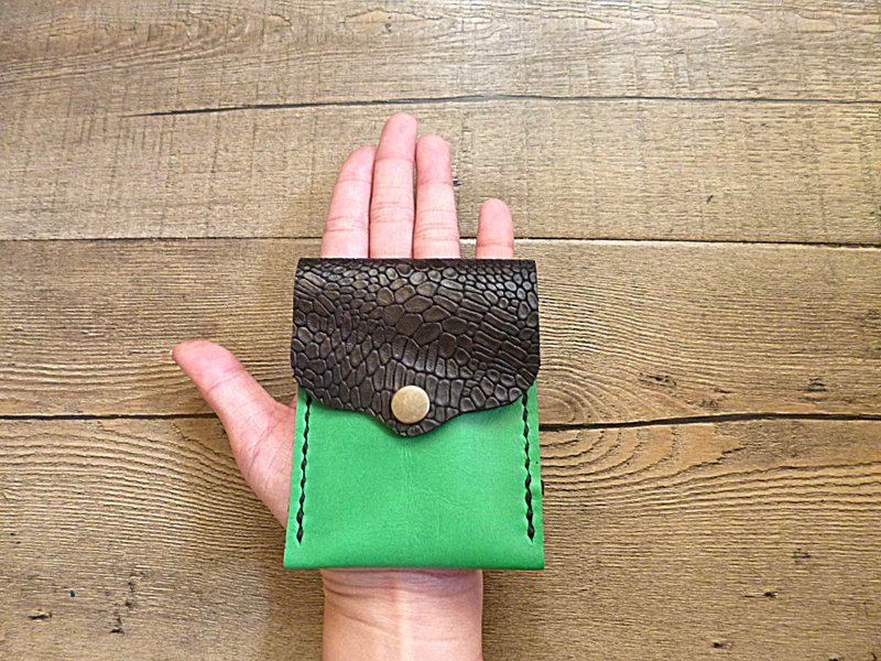 POPO│原野绿│掌心轻巧.证件套.零钱包│纯皮革 - 证件套/卡套 - 纸 咖啡色