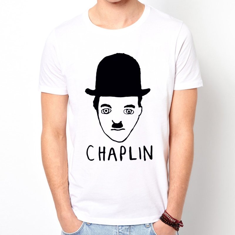 Charlie Chaplin-Face短袖T恤-2色 卓别林 脸 默剧 文青 艺术 设计 时髦 时尚 - 男装上衣/T 恤 - 其他材质 多色