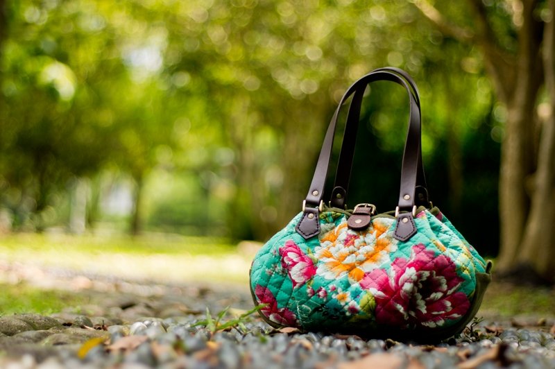 爱地球手作包*大牡丹花卉医生包 | 选自己喜欢的布料 - 手提包/手提袋 - 其他材质 绿色