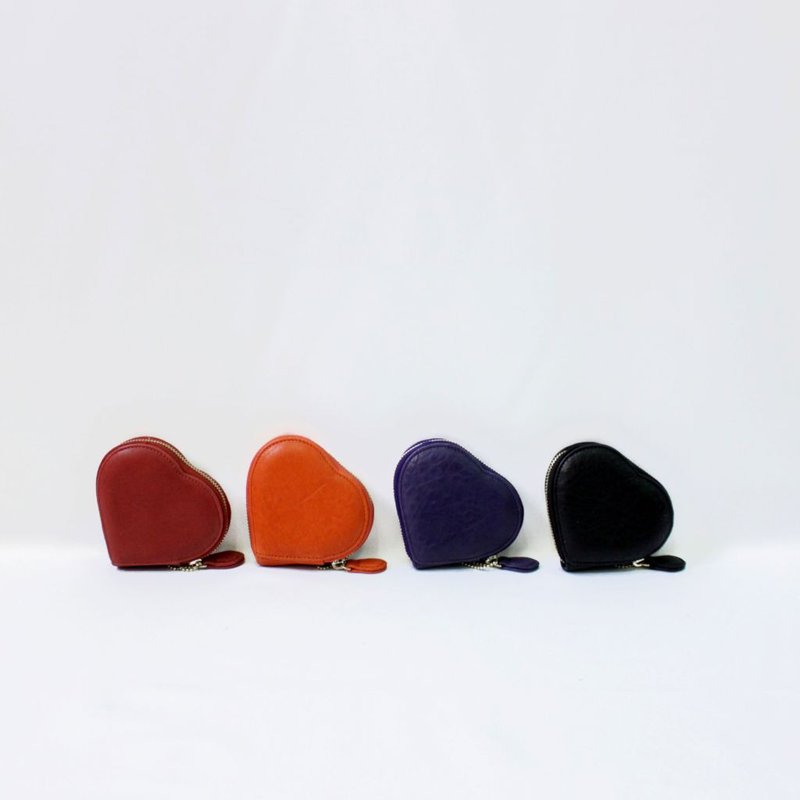 【礼物精选】心形意大利泡泡羊皮LOVE MSG PURSE 散纸包・皇室蓝 - 零钱包 - 真皮 蓝色