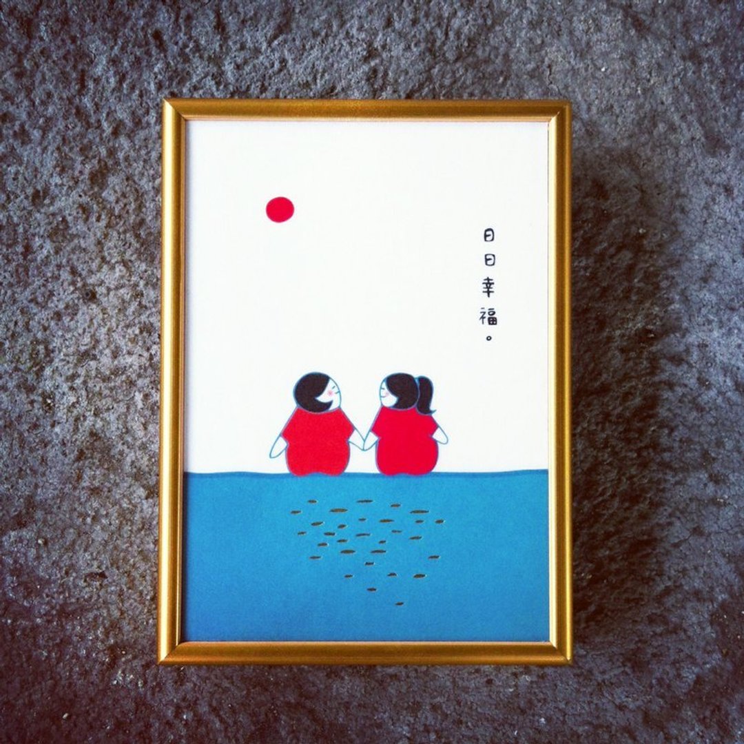 《KerKerland》日日幸福☉框画 - 海报/装饰画/版画 - 木头 多色