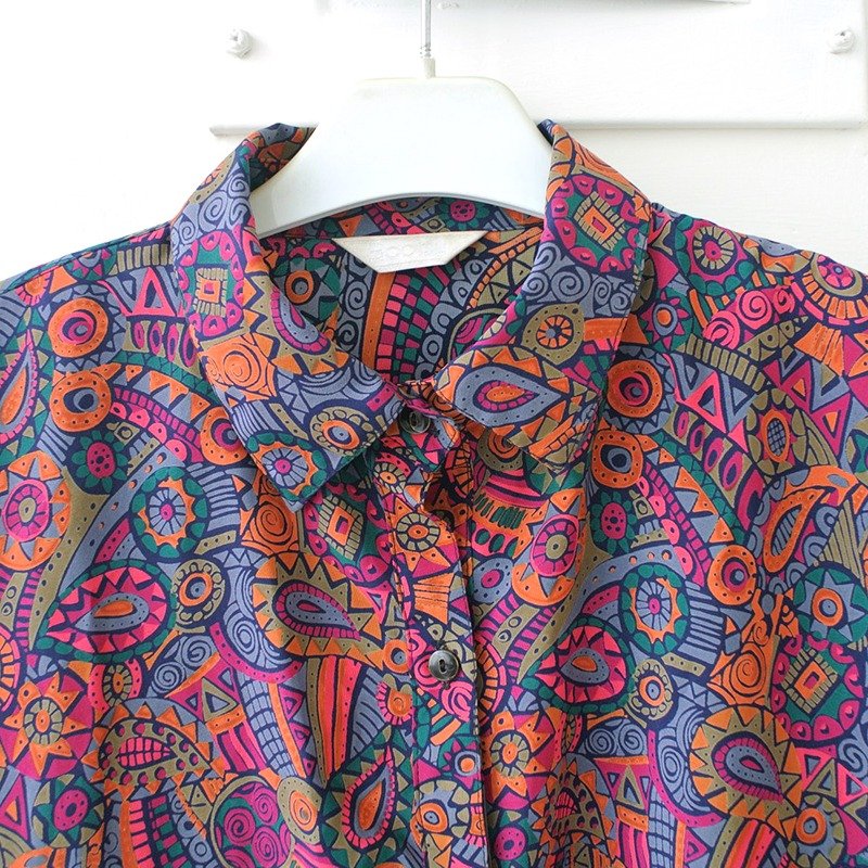 │Slowly│热情太阳古着衬衫│vintage.森林.复古.英伦.文艺.日本女孩.古典. - 女装衬衫 - 其他材质 多色