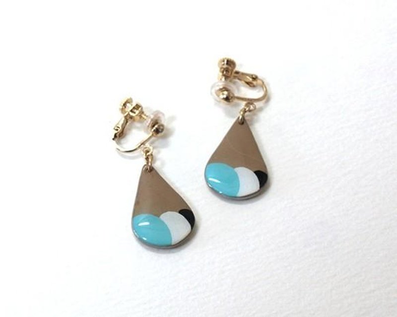 复古冰淇淋水滴状耳环 耳针 / 夹式 - 耳环/耳夹 - 塑料 咖啡色