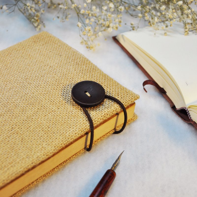 手作书衣笔记本【非诚勿扰】深咖麻布款(A5) - 笔记本/手帐 - 其他材质 咖啡色