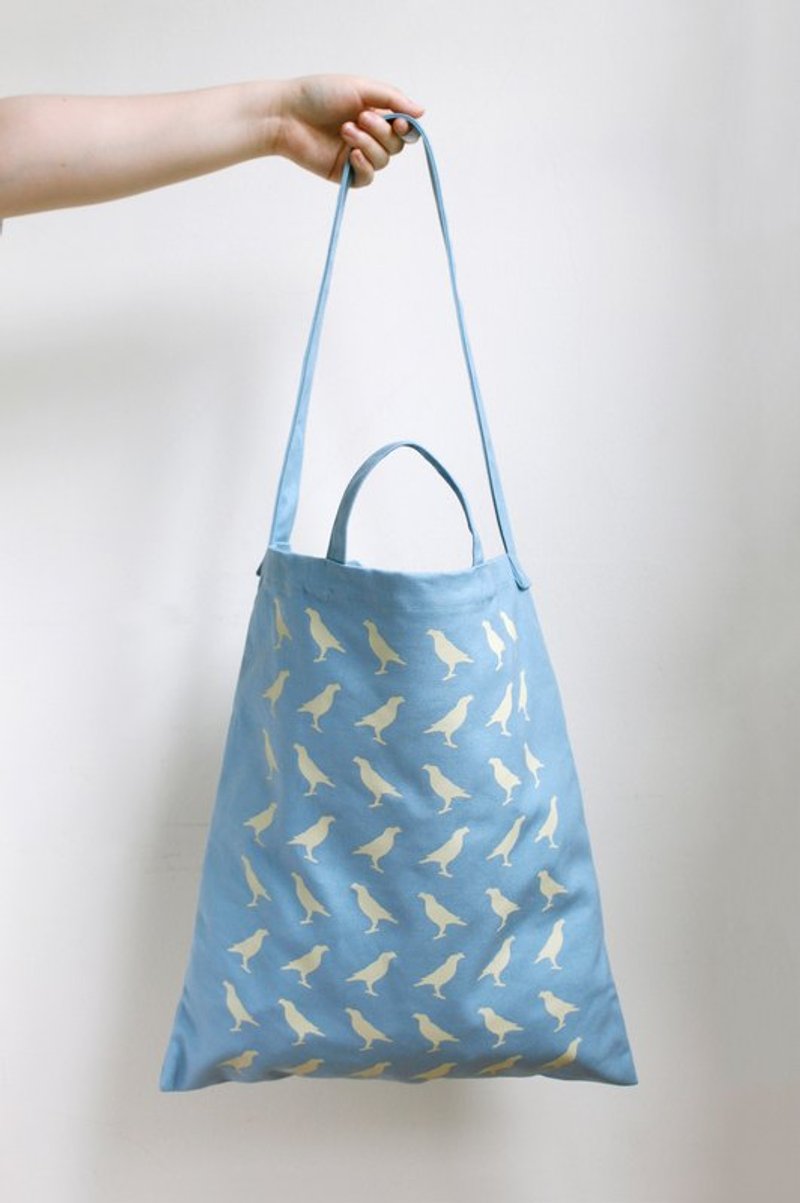 长短把提袋-八哥/空气蓝色 - 侧背包/斜挎包 - 其他材质 蓝色