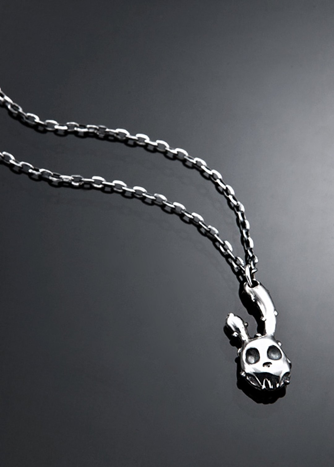 Double-sided RockRabbit Pendant S Type | 摇滚兔项链坠 S - 项链 - 纯银 银色